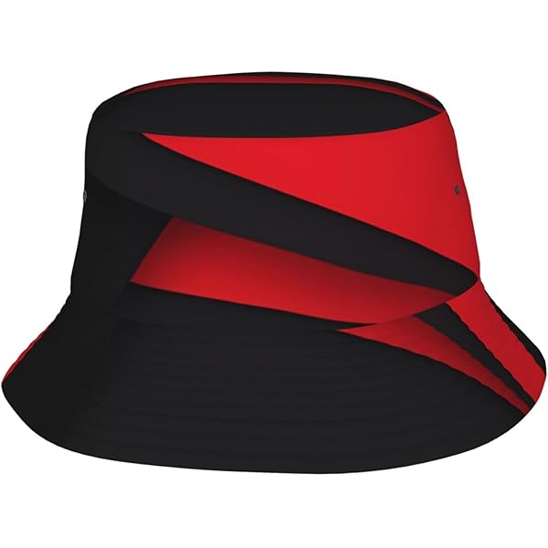 Red Black Reversible Double-Side-Wear Bucket Hat for Men & Women